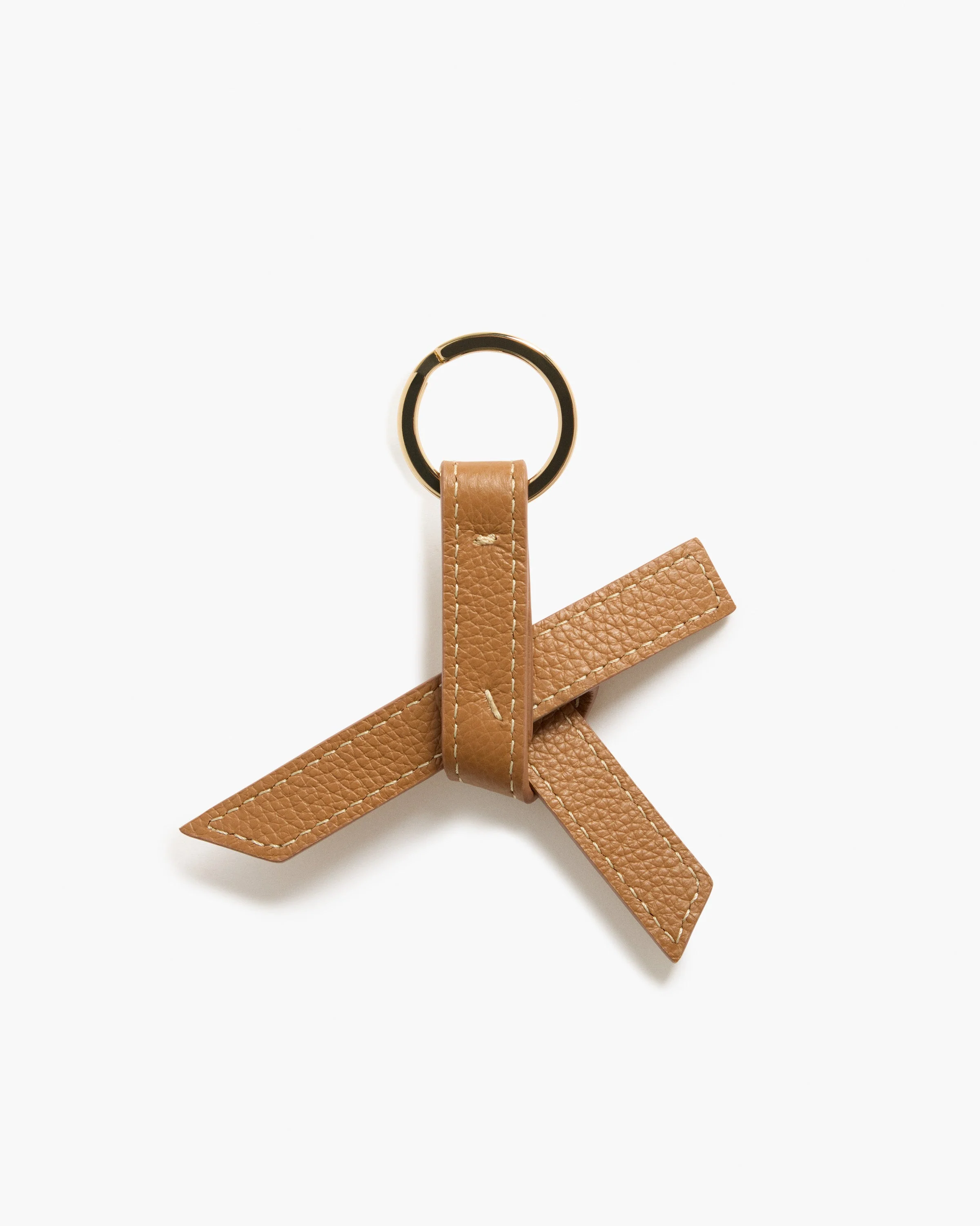 Alessa Keyring Grained Leather Cognac - Image 2