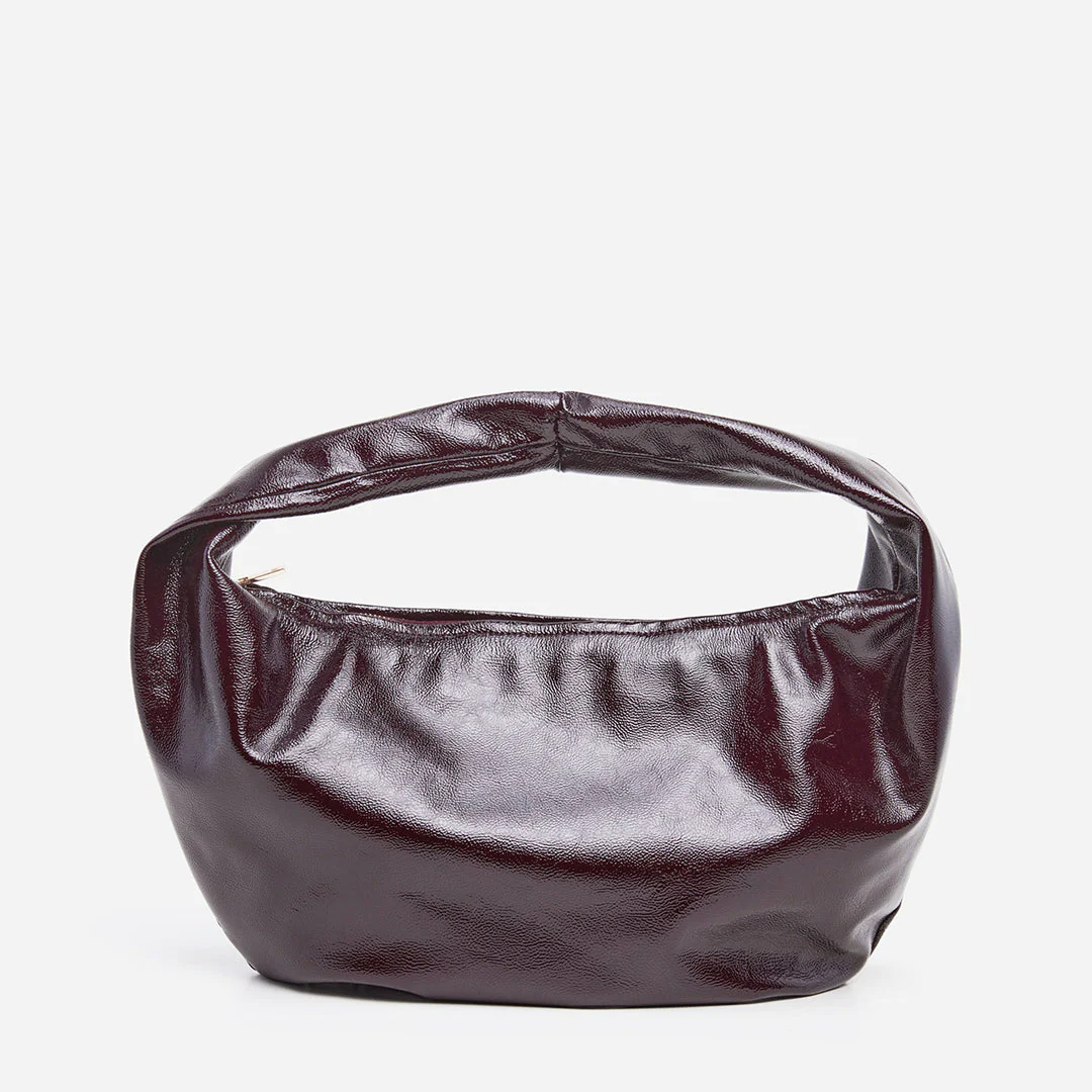 Alva Shoulder Bag Leather Patent Burgundy - Image 9