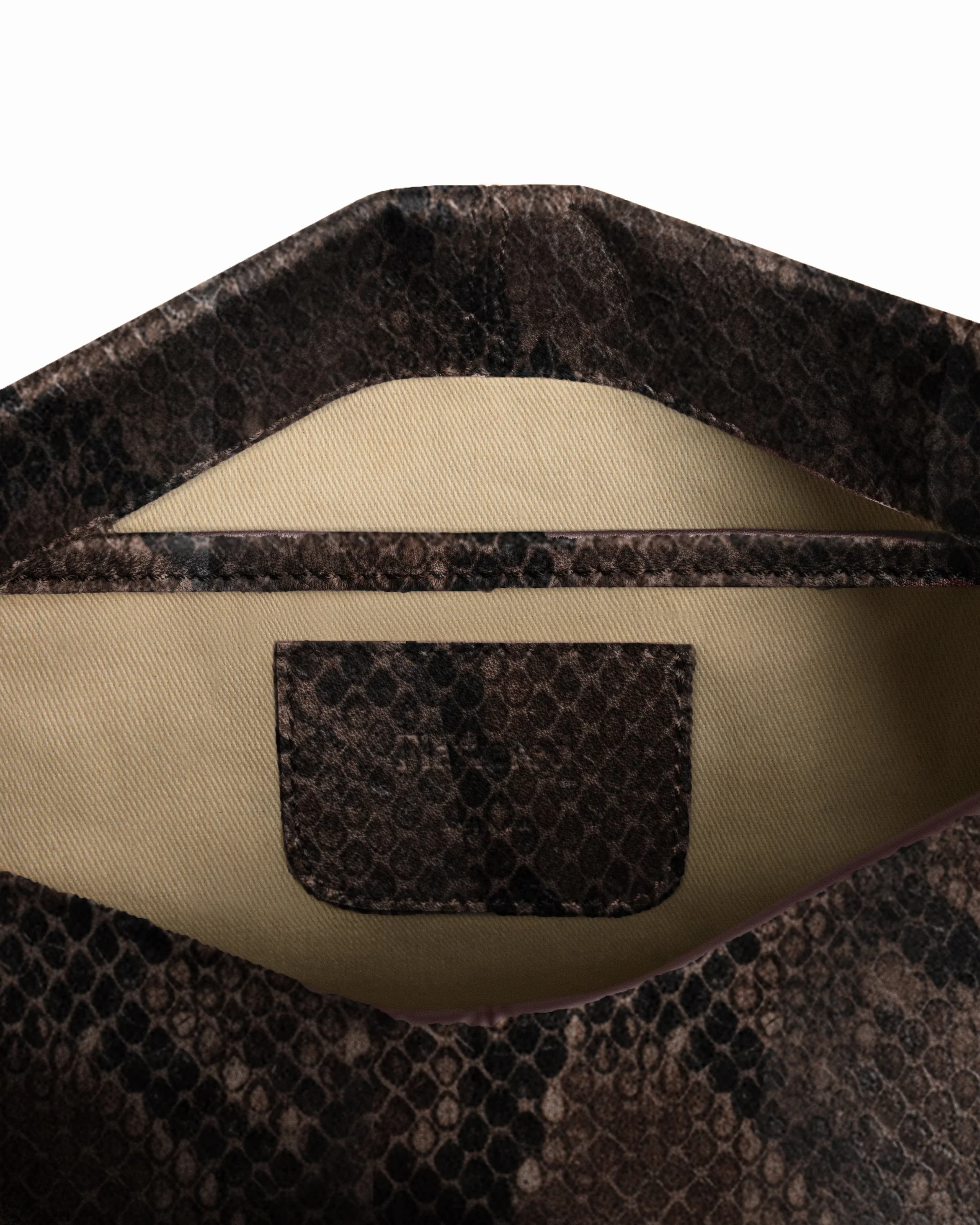 Clay Clutch Leather Chocolate Snake - Image 3