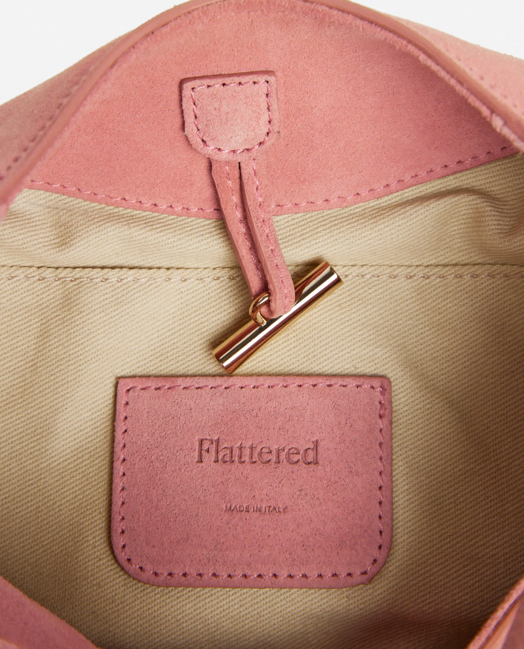Donia Mini Handbag Suede Blush Pink - Image 10