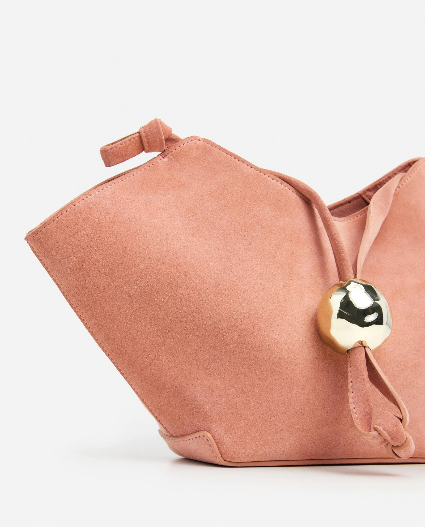 Donia Mini Handbag Suede Blush Pink - Image 4