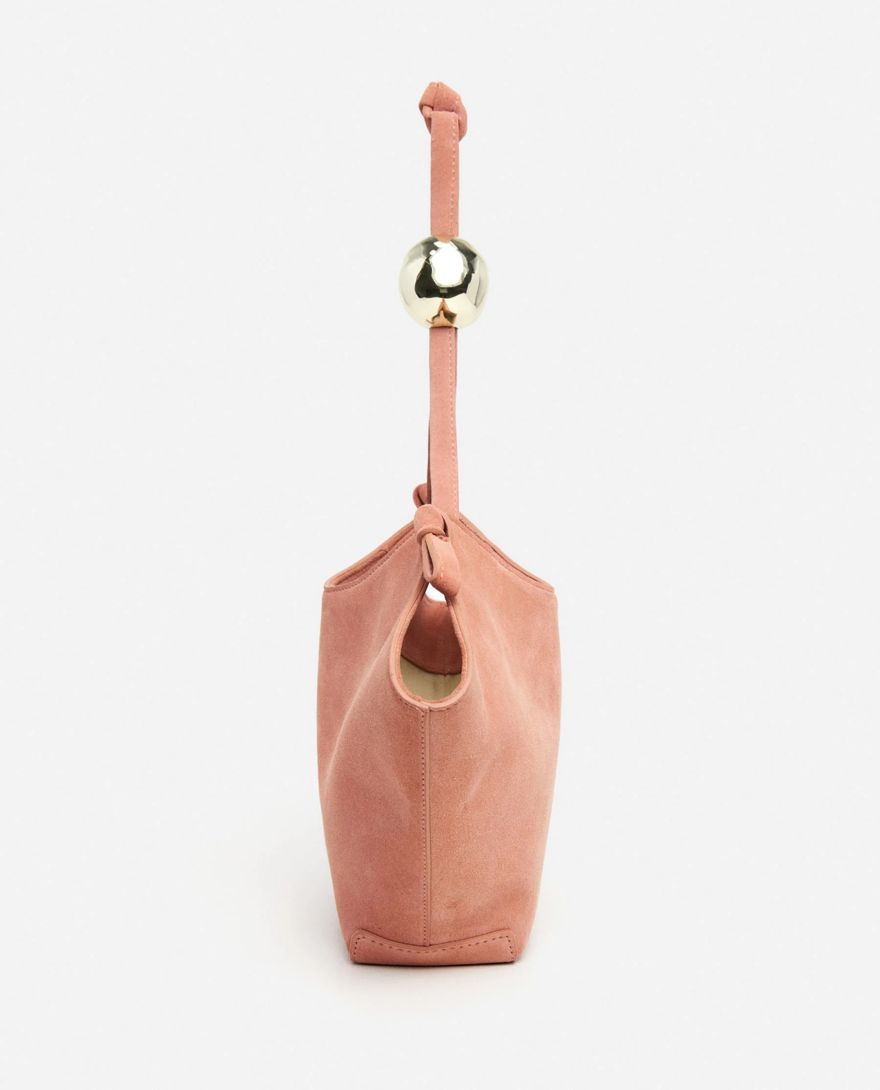 Donia Mini Handbag Suede Blush Pink - Image 8