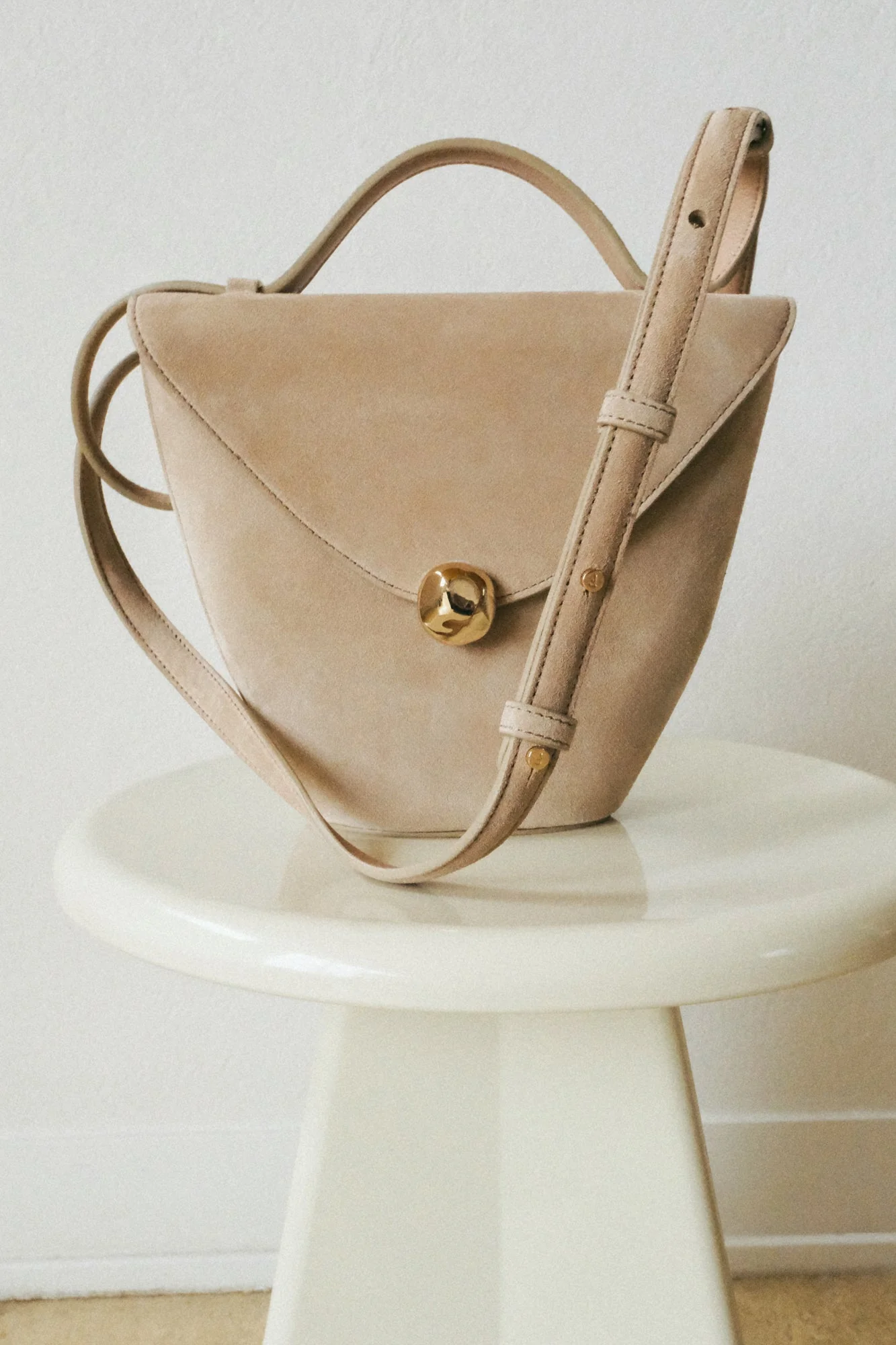 Evelina Handbag Suede Sand - Image 9