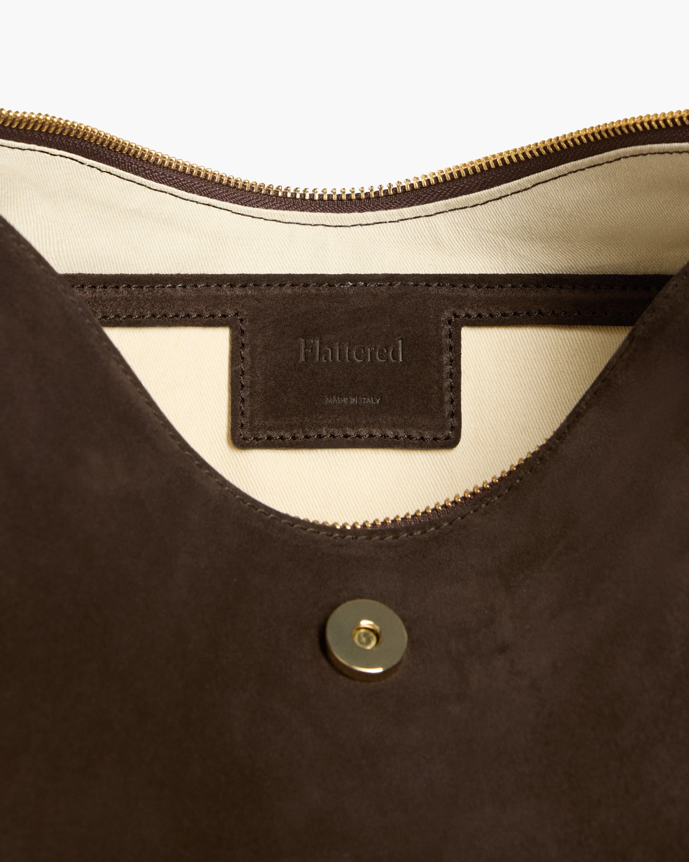 Gaia Ornament Handbag Suede Chocolate - Image 5