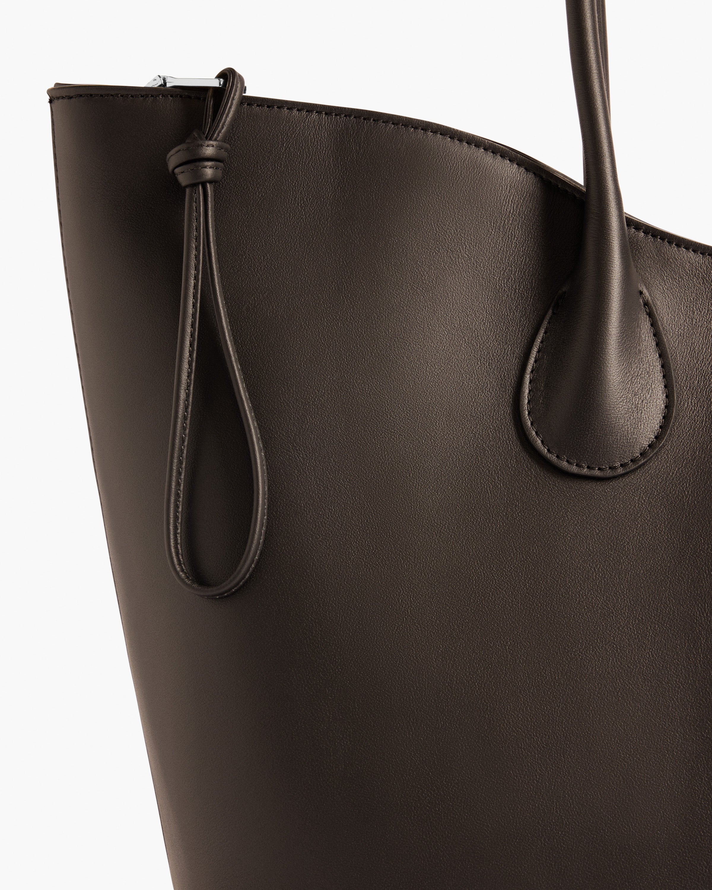 Gaia Tote Bag Leather Chocolate - Image 3