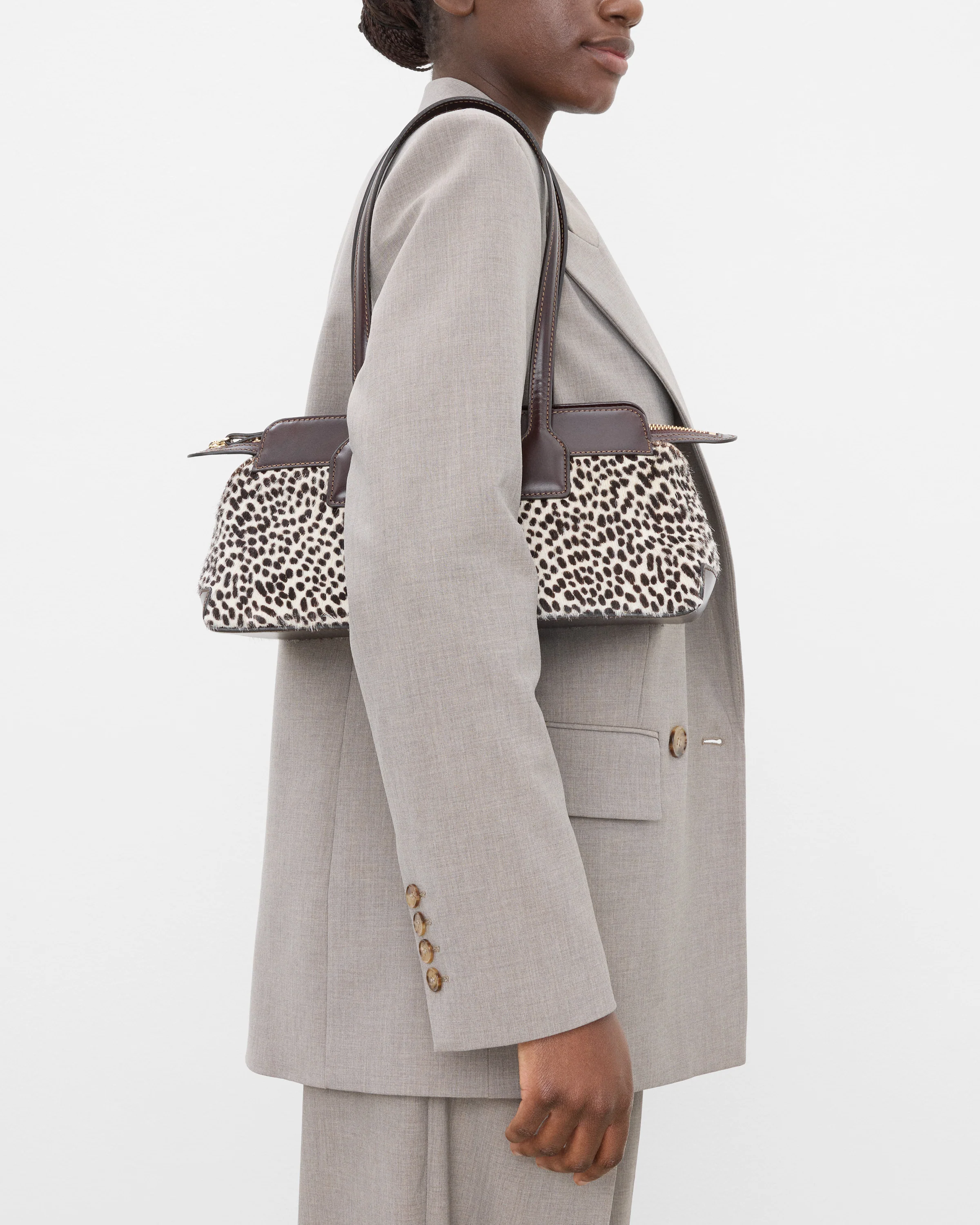 Greta Shoulder bag Leather Hair Chocolate Dot - Image 2