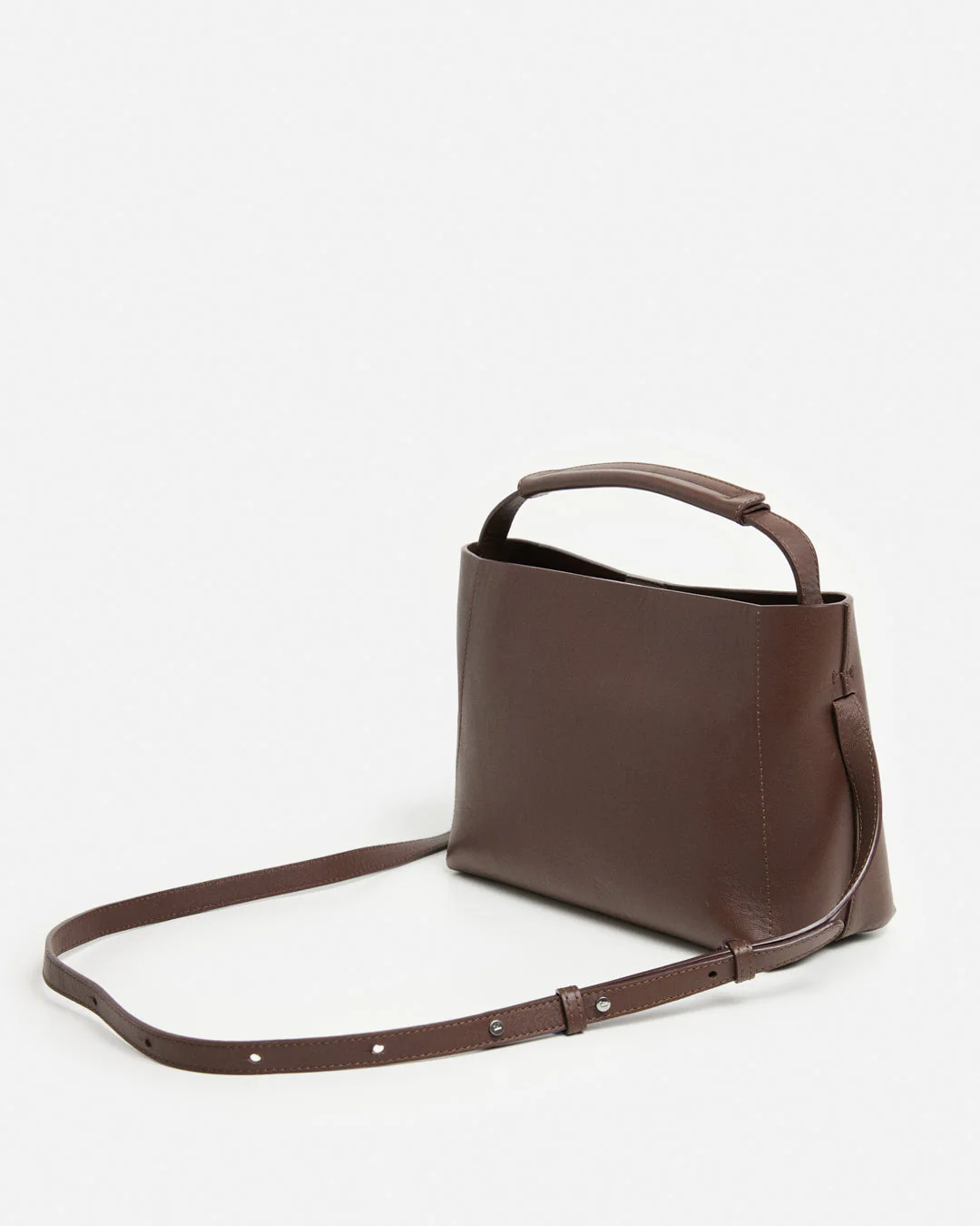 Hedda Midi Handbag Leather Chocolate - Image 3