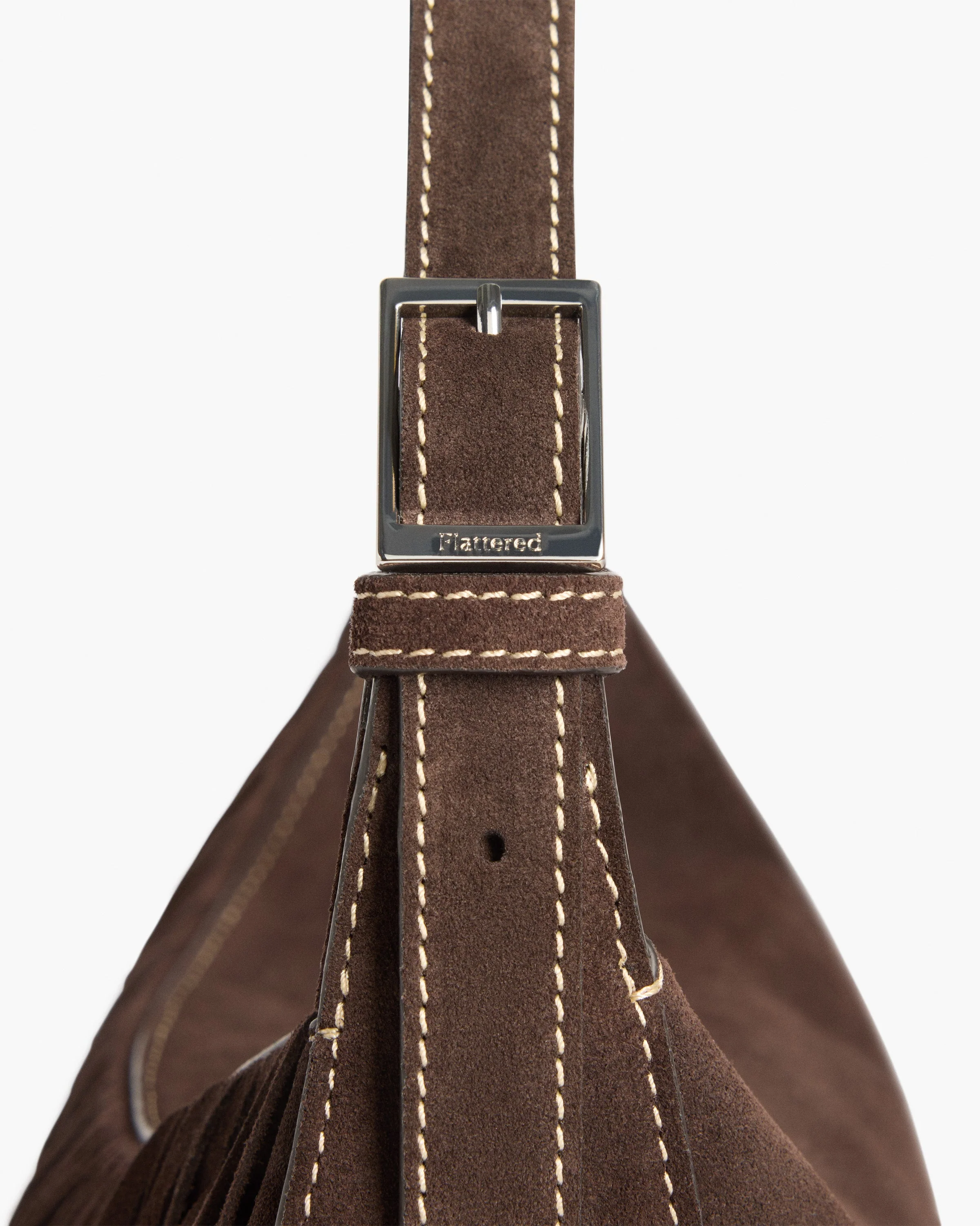 Ivy Cross Shoulder Bag Suede Chocolate - Image 5