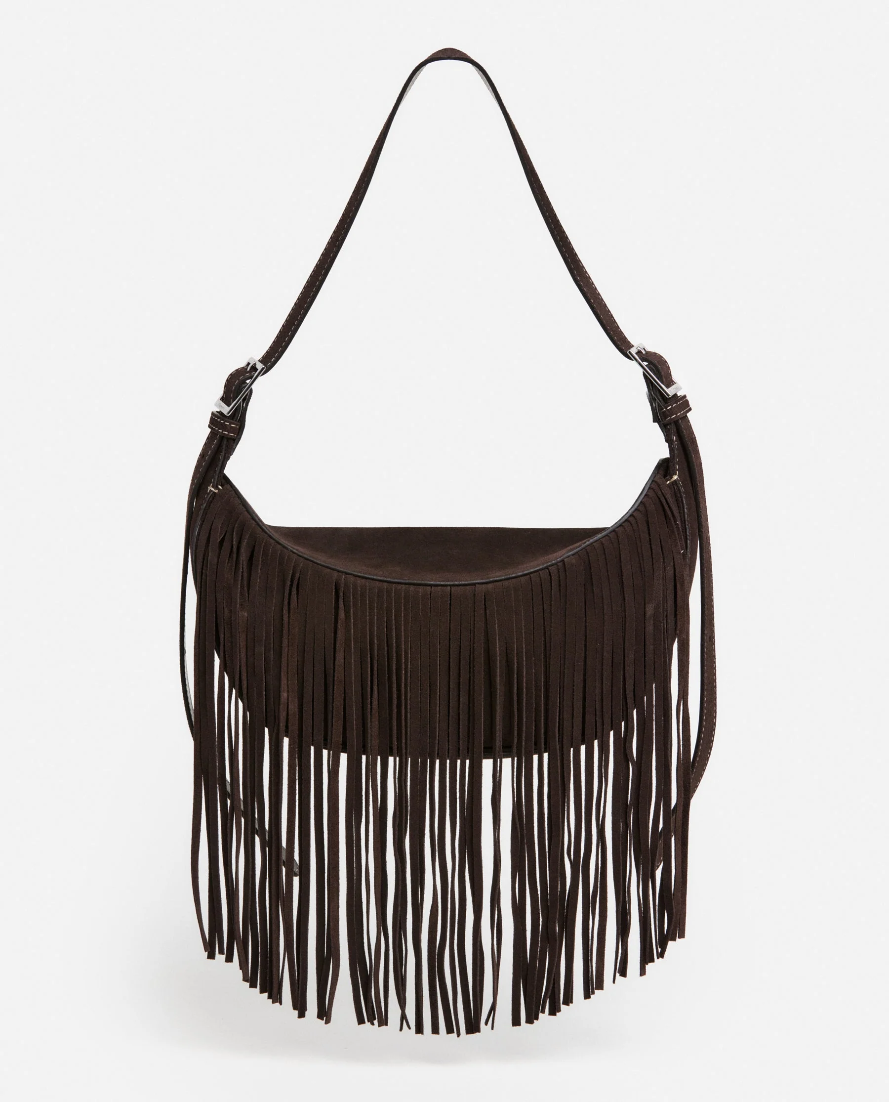 Ivy Cross Shoulder Bag Suede Chocolate - Image 7