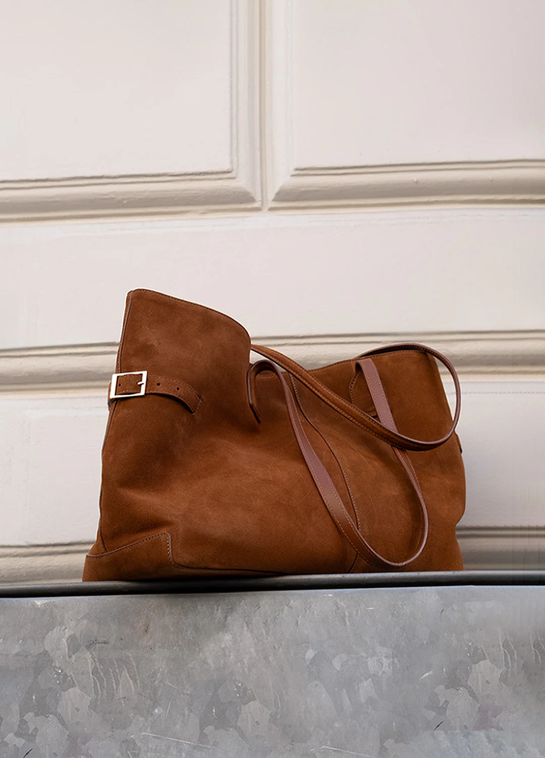 Lesley Tote Bag Suede Bourbon - Image 8