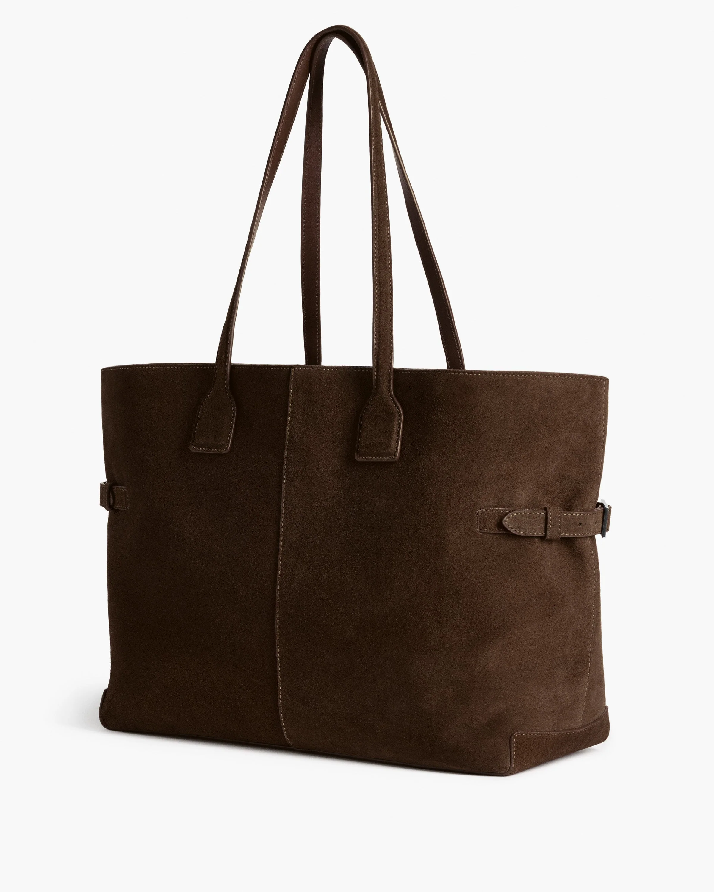 Lesley Tote Bag Suede Chocolate - Image 3