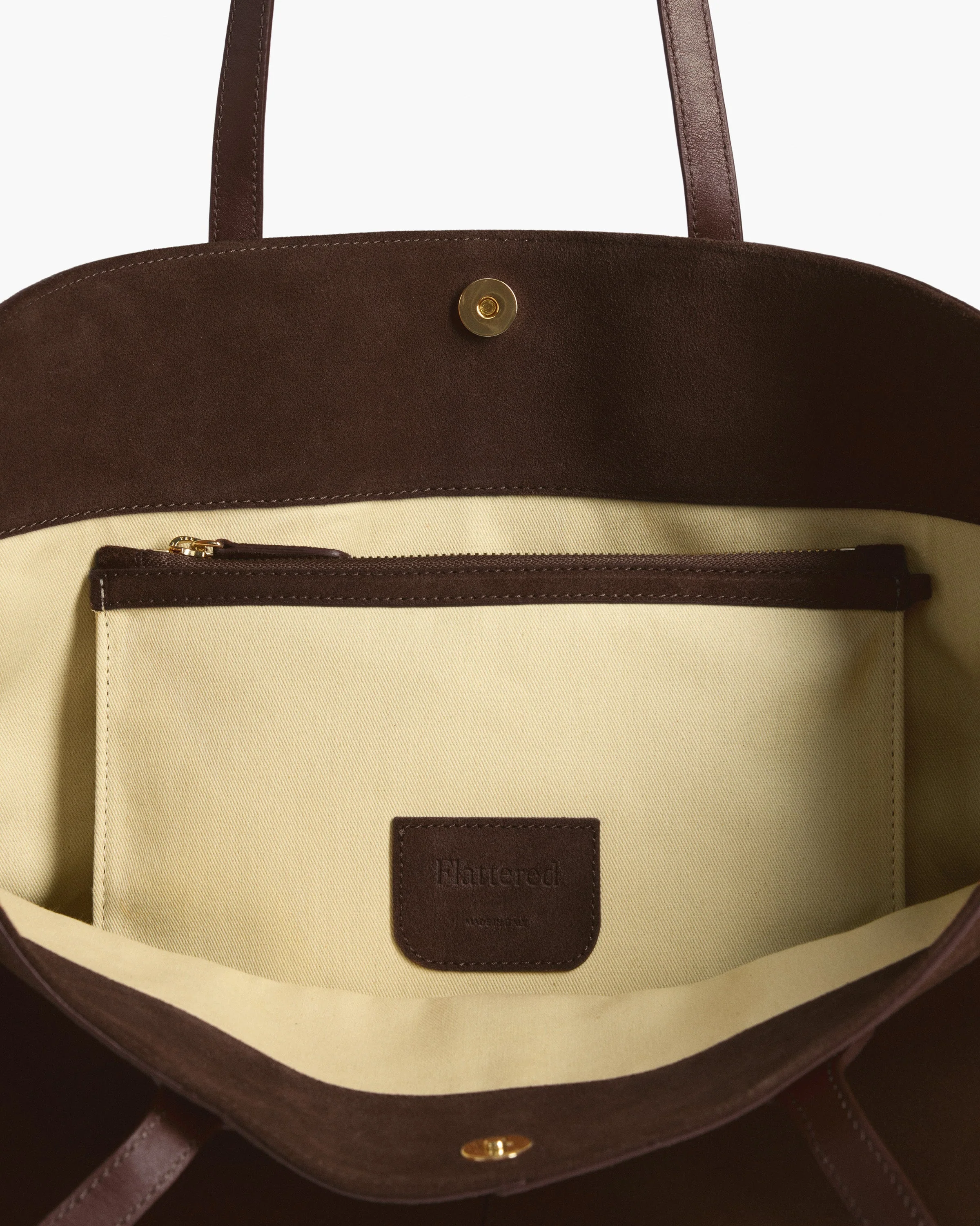 Lesley Tote Bag Suede Chocolate - Image 4