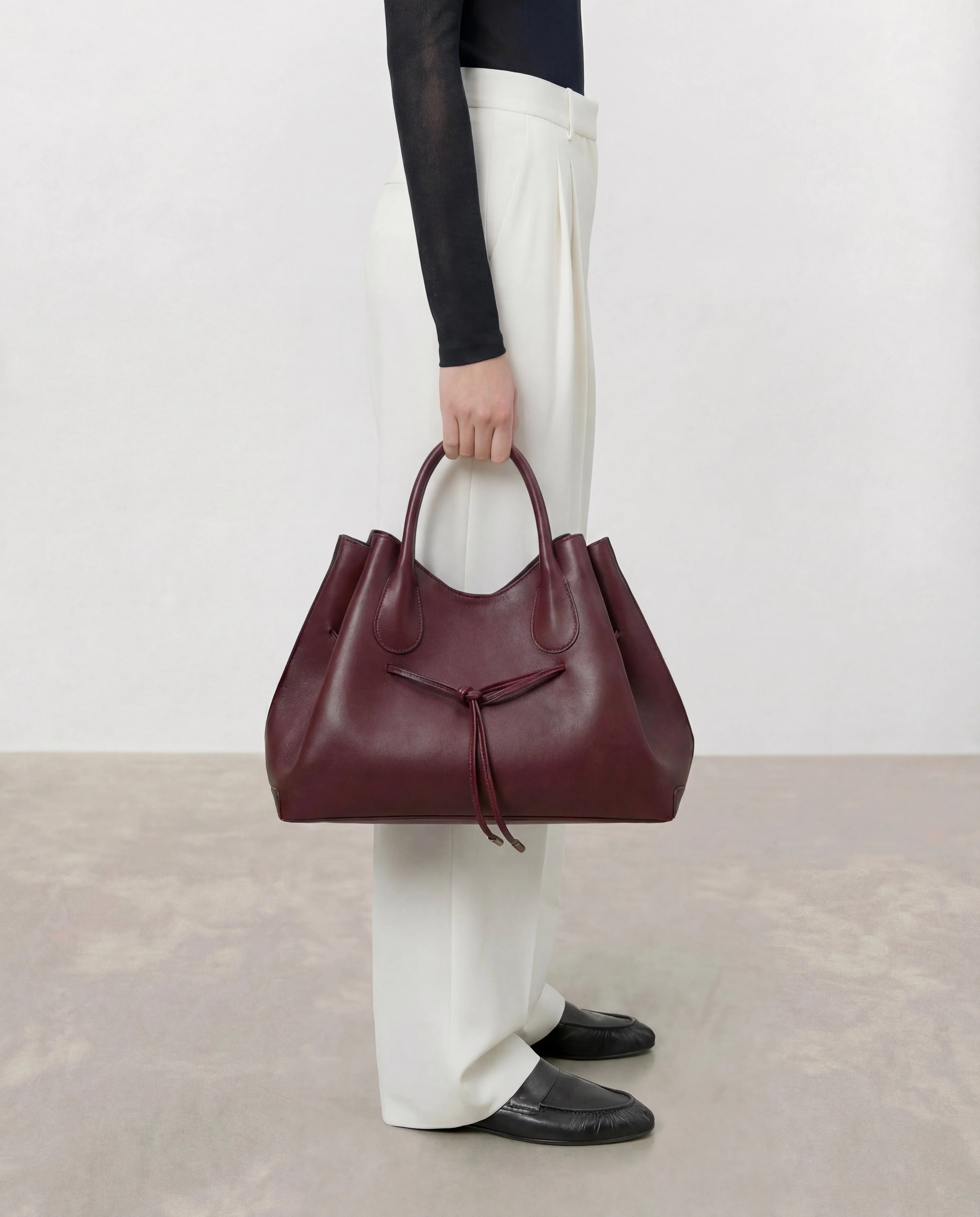 Maris Tote Bag Leather Burgundy - Image 2