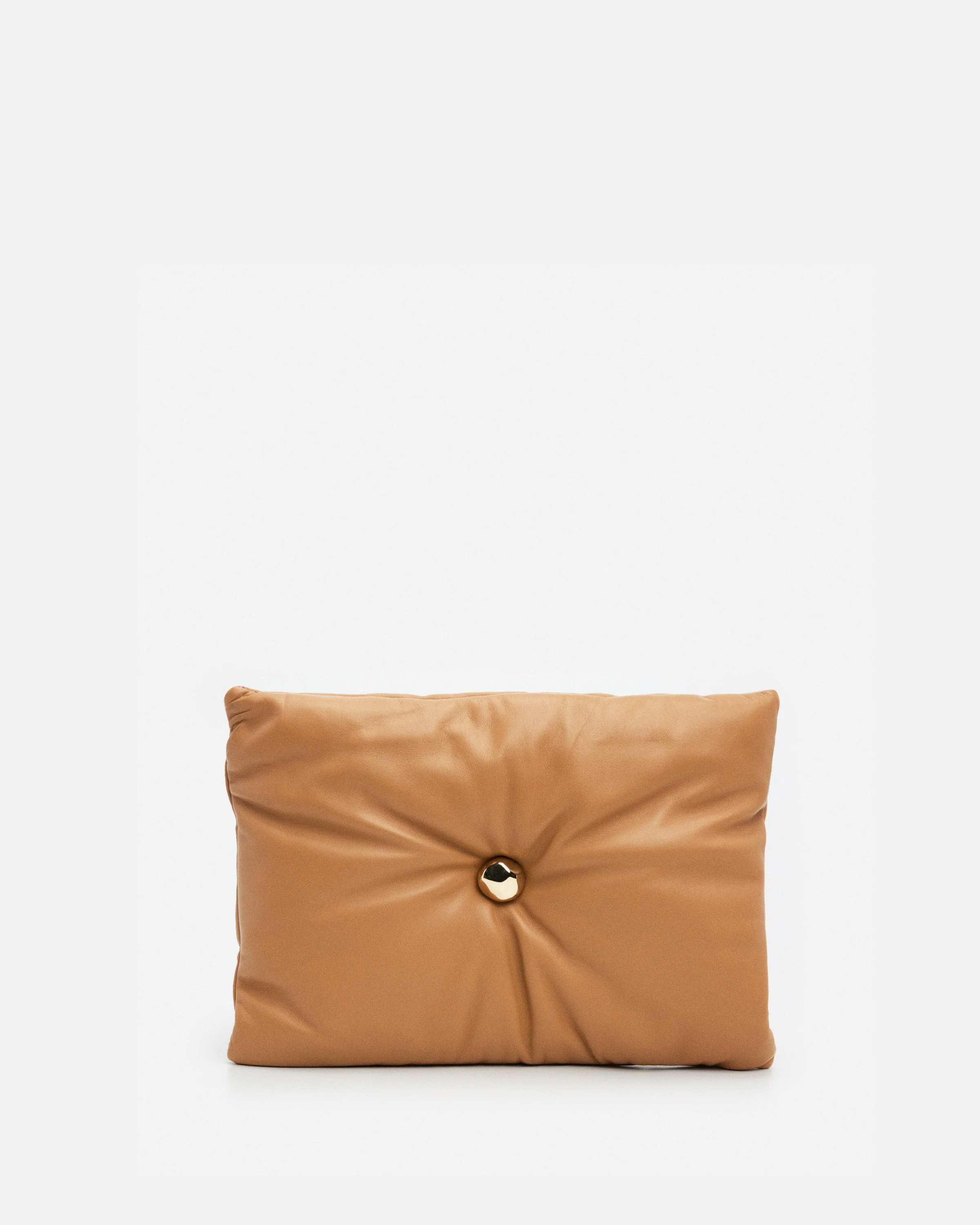 Pia Pillow Clutch Leather Camel - Image 9