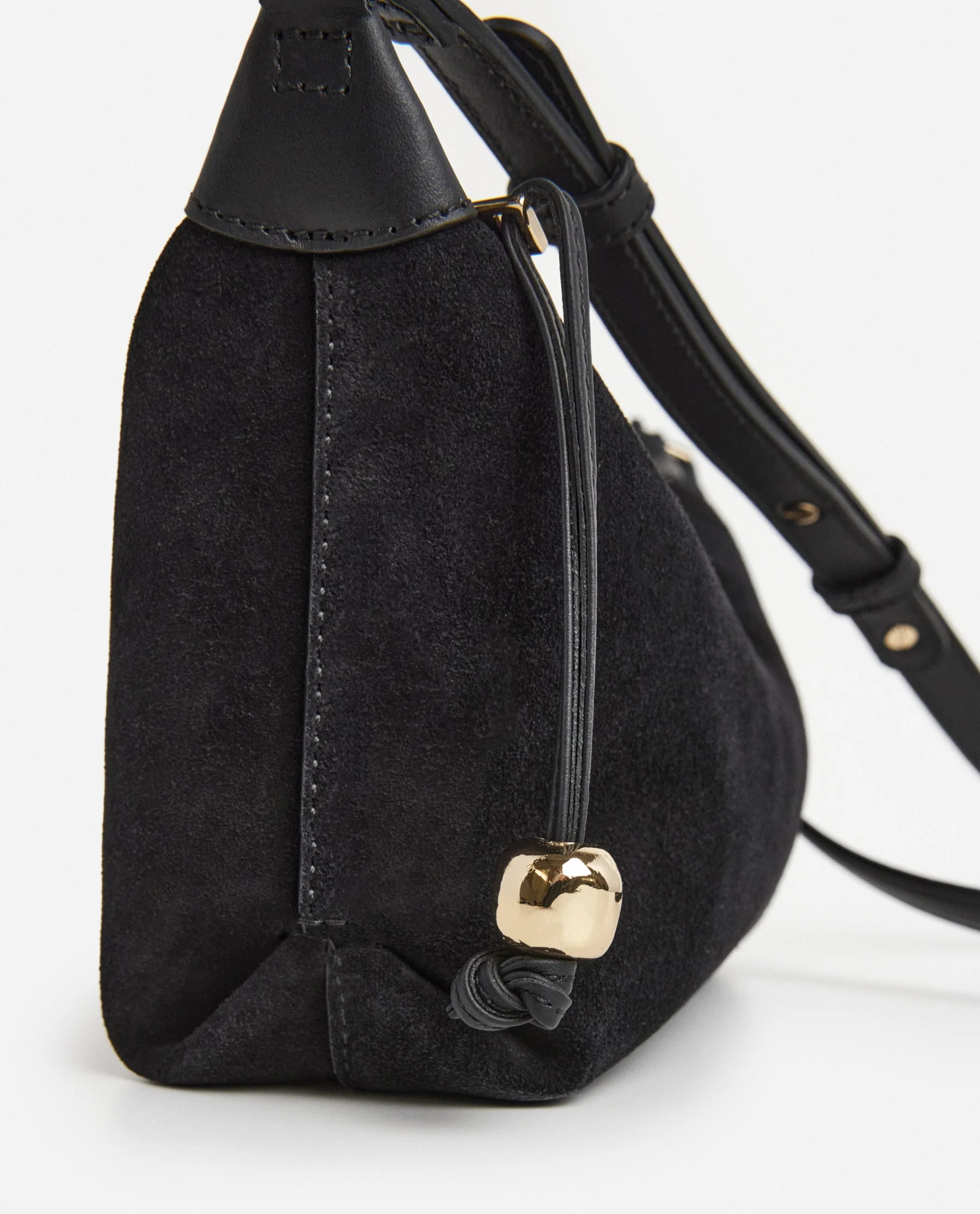 Ru Crossbody Bag Suede Black - Image 3